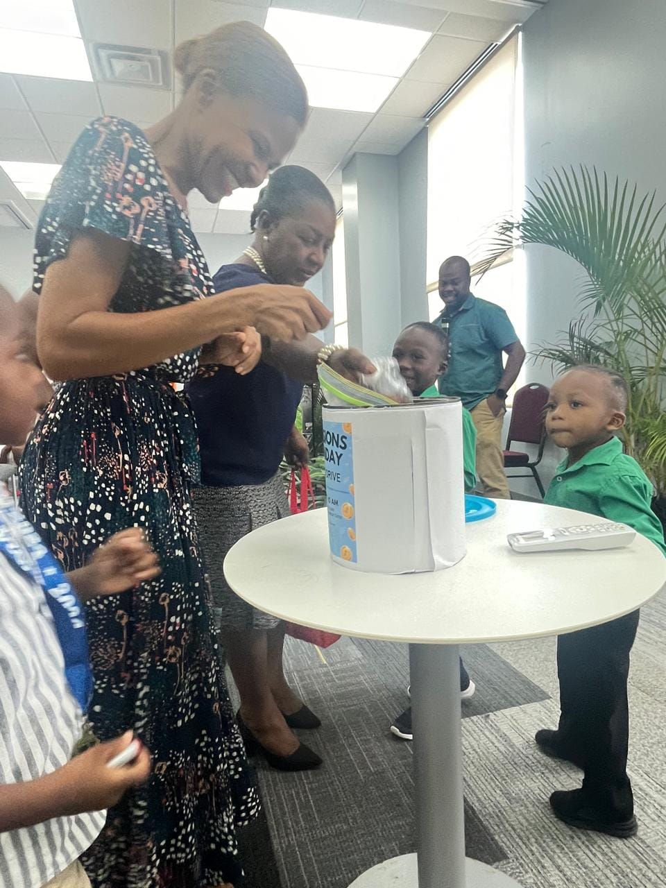 Community members participating in a family outreach event